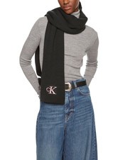 CALVIN KLEIN CK JEANS MONOGRAM EMBRO Écharpe en polyester recyclé noir/rose poudré - Écharpes - 3