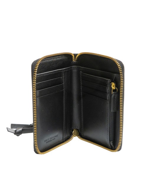 DOMITILLA Portefeuille moyen en cuir zippé sur tout le pourtour black Gold - Portefeuilles Femme