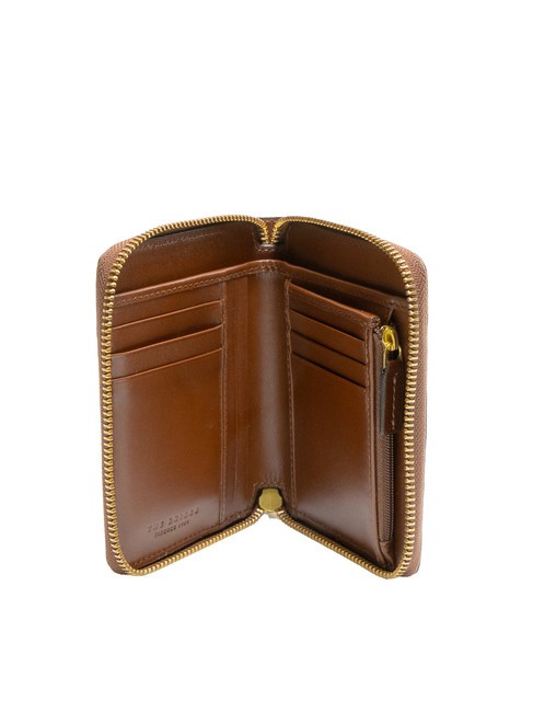 DOMITILLA Portefeuille moyen en cuir zipp&eacute; sur tout le pourtour MARRON - Portefeuilles Femme