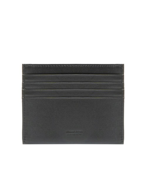 EMBOSSED LOGO Porte-cartes plat en cuir noir - Portefeuilles Homme