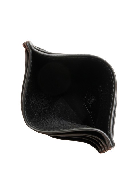 EMBOSSED LOGO Porte-cartes plat en cuir noir - Portefeuilles Homme