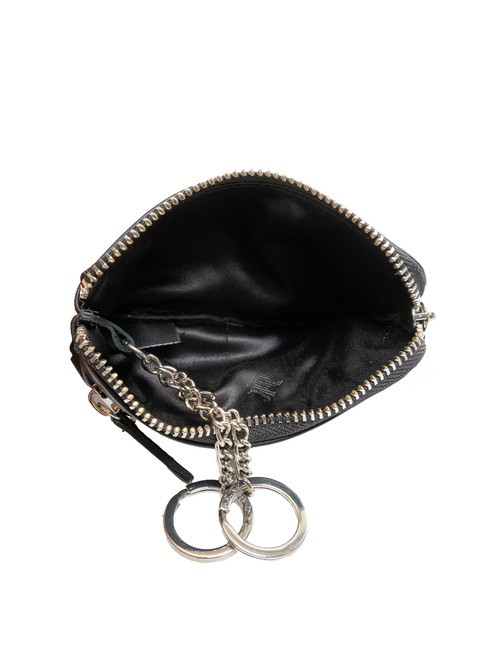 EMBOSSED LOGO Étui à clés en cuir avec 2 anneaux noir - Porte-clés