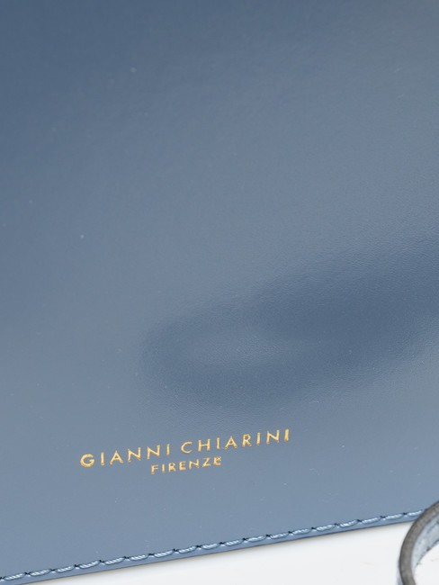 LOGO PRINT Sac bandoulière en cuir brossé ming bleu - Sacs pour Femme