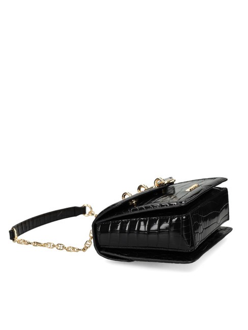 CHAIN CROCO Sac bandoulière imprimé Noir - Sacs pour Femme