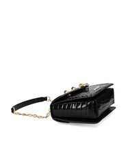 LOVE MOSCHINO CHAIN CROCO Sac bandoulière imprimé Noir - Sacs pour Femme - 5