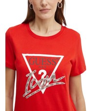 GUESS SS CN ICON  T-shirt en coton délicieux rouge - T-shirt - 3