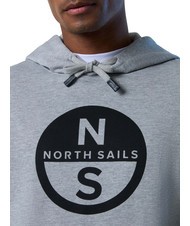 NORTH SAILS BASIC Sweat à capuche imprimé logo gris mélangé - Pulls molletonnés - 3
