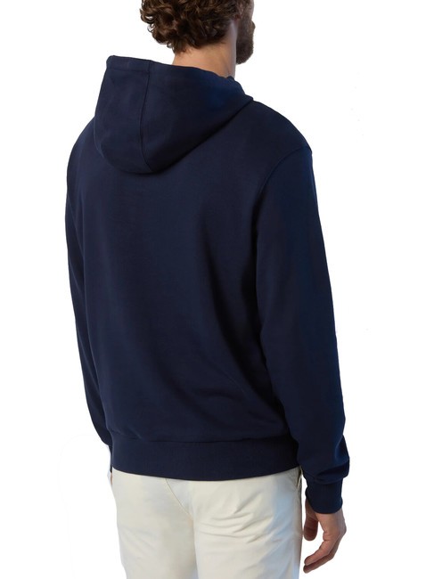 BASIC Sweat à capuche imprimé logo bleu marine - Pulls molletonnés