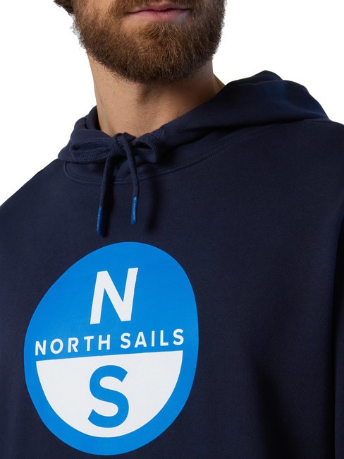 BASIC Sweat &agrave; capuche imprim&eacute; logo bleu marine - Pulls molletonn&eacute;s