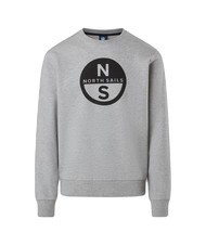 NORTH SAILS BASIC Sweat-shirt &agrave; col rond avec logo imprim&eacute; gris m&eacute;lang&eacute; - Pulls molletonn&eacute;s - 4