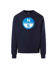 NORTH SAILS BASIC Sweat-shirt à col rond avec logo imprimé bleu marine - Pulls molletonnés - 4