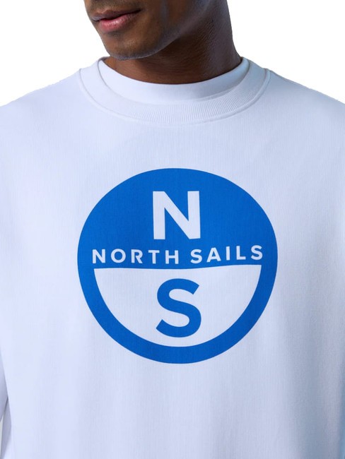 BASIC Sweat-shirt à col rond avec logo imprimé blanc - Pulls molletonnés