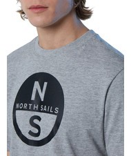 NORTH SAILS BASIC T-shirt en coton imprimé logo gris mélangé - T-shirt - 3