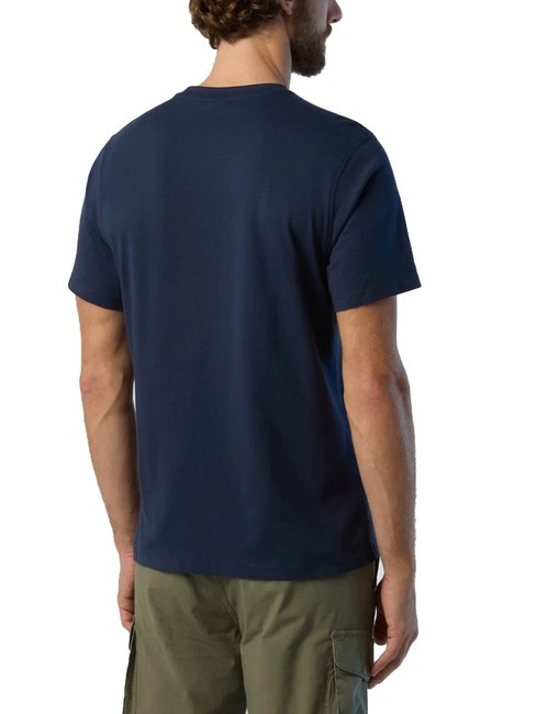 BASIC T-shirt en coton imprimé logo bleu marine - T-shirt