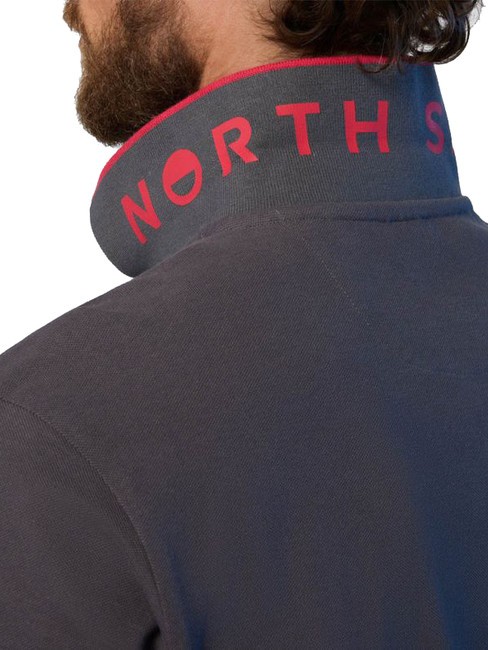 COLLAR STRIPED Polo à manches courtes en coton gris fer - chemise polo