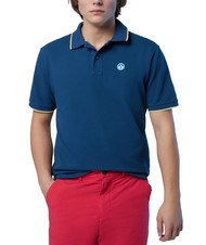 NORTH SAILS COLLAR STRIPED Polo à manches courtes en coton jean foncé - chemise polo - 3