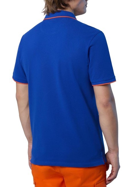 COLLAR STRIPED Polo à manches courtes en coton surf bleu - chemise polo