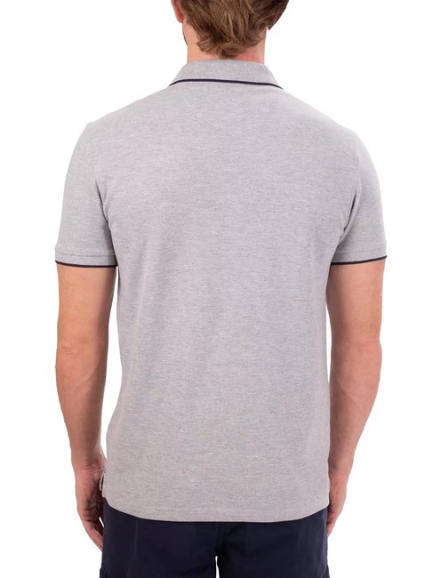 COLLAR STRIPED Polo à manches courtes en coton gris mélangé - chemise polo