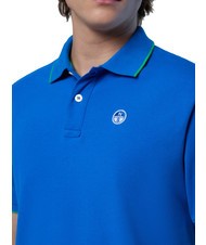 NORTH SAILS COLLAR STRIPED Polo à manches courtes en coton Royal - chemise polo - 4