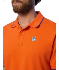 NORTH SAILS COLLAR STRIPED Polo &agrave; manches courtes en coton orange flamme - chemise polo - 4