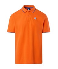 NORTH SAILS COLLAR STRIPED Polo à manches courtes en coton orange flamme - chemise polo - 6
