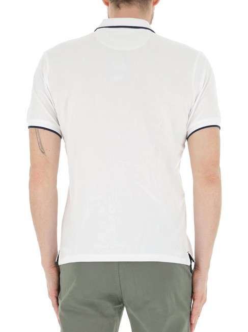 COLLAR STRIPED Polo &agrave; manches courtes en coton blanc - chemise polo