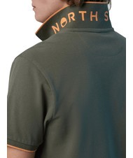 NORTH SAILS COLLAR STRIPED Polo à manches courtes en coton olives poussiéreuses - chemise polo - 4