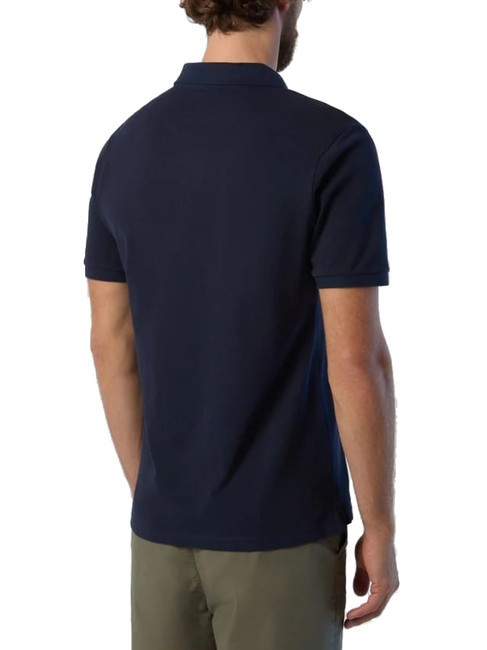 BASIC Polo &agrave; manches courtes en coton bleu marine - chemise polo