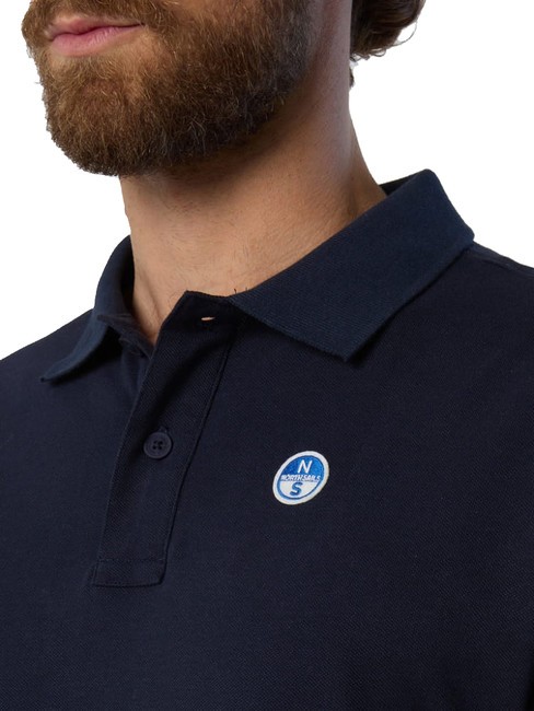 BASIC Polo &agrave; manches courtes en coton bleu marine - chemise polo