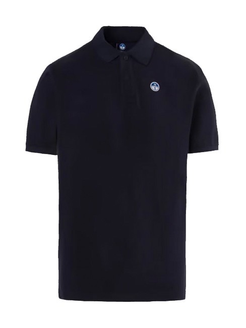 BASIC Polo &agrave; manches courtes en coton bleu marine - chemise polo