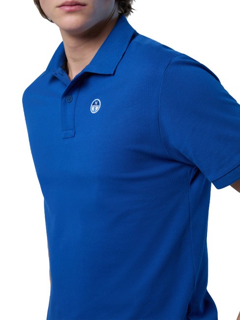 BASIC Polo à manches courtes en coton océan bleu - chemise polo
