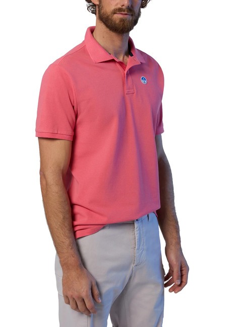BASIC Polo à manches courtes en coton corail calypso - chemise polo