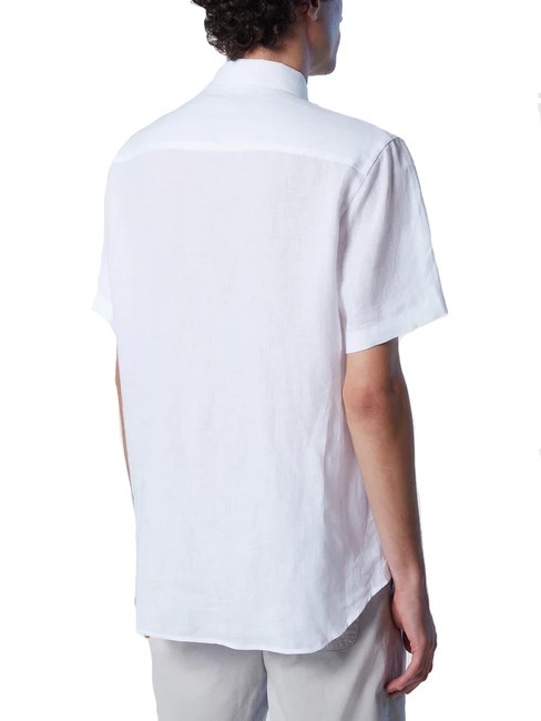 N|S Chemise en lin à manches courtes blanc - Chemises pour hommes