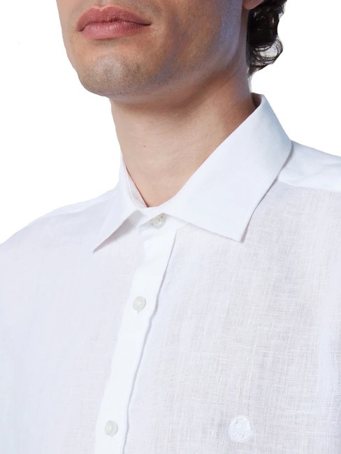 N|S Chemise en lin à manches courtes blanc - Chemises pour hommes