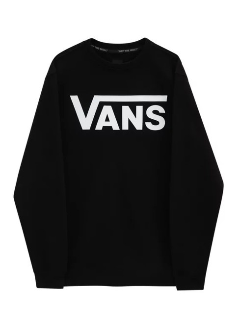 VANS CLASSIC Sweat col rond en coton noir blanc - Pulls molletonnés