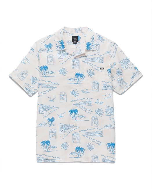 DAVISTA Chemise en coton à manches courtes Guimauve - Chemises pour hommes