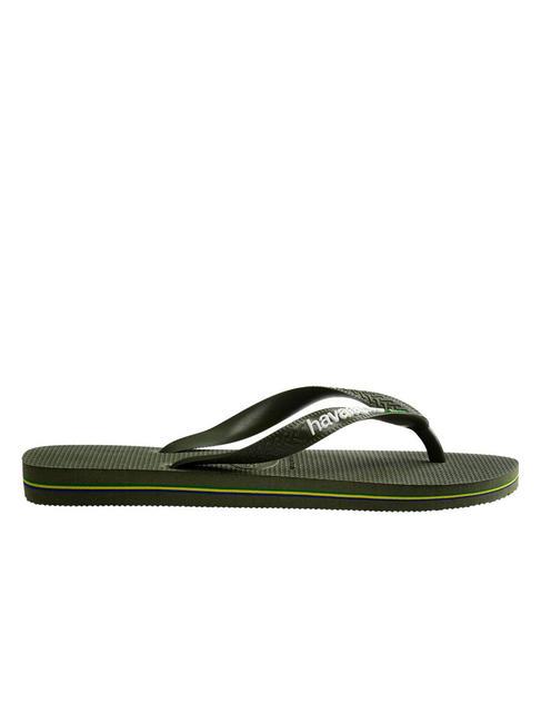 BRASIL LOGO Les tongs pour hommes vert vert - Chaussures unisexe