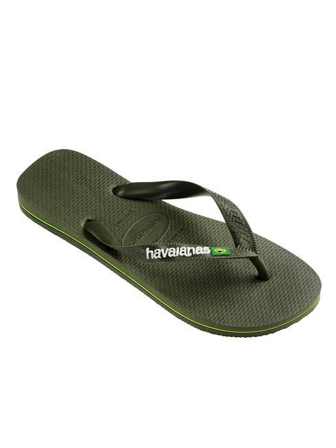 BRASIL LOGO Les tongs pour hommes vert vert - Chaussures unisexe