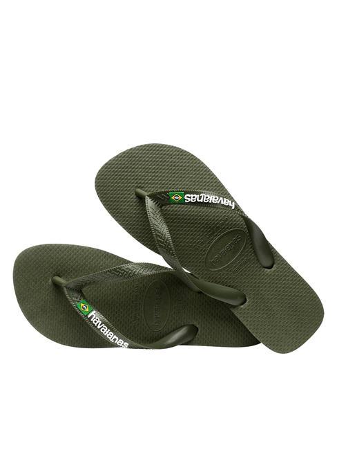 BRASIL LOGO Les tongs pour hommes vert vert - Chaussures unisexe