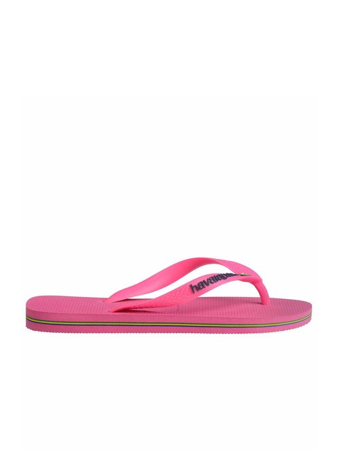 BRASIL LOGO NEON Tongs flux rose/flux rose - Chaussures unisexe
