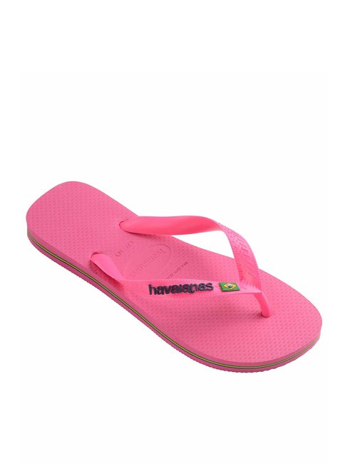 BRASIL LOGO NEON Tongs flux rose/flux rose - Chaussures unisexe