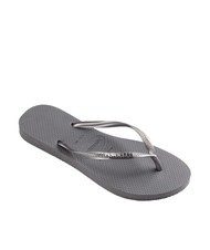HAVAIANAS SLIM LOGO Tongs acier / gris - Chaussures Femme - 3