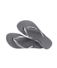 HAVAIANAS SLIM LOGO Tongs acier / gris - Chaussures Femme - 5