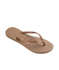 HAVAIANAS SLIM LOGO Tongs rose / or - Chaussures Femme - 3