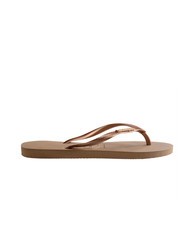 HAVAIANAS SLIM LOGO Tongs rose / or - Chaussures Femme - 2