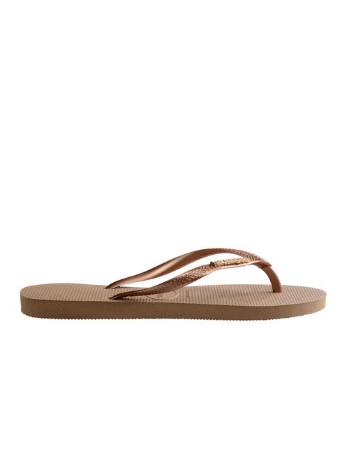 SLIM LOGO Tongs rose / or - Chaussures Femme