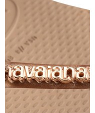 HAVAIANAS SLIM LOGO Tongs rose / or - Chaussures Femme - 4
