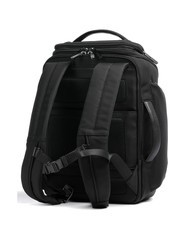 PIQUADRO BRIEF 2 Sac &agrave; dos polochon en cuir et tissu Noir - Sacs &agrave; dos pour ordinateur portable - 2
