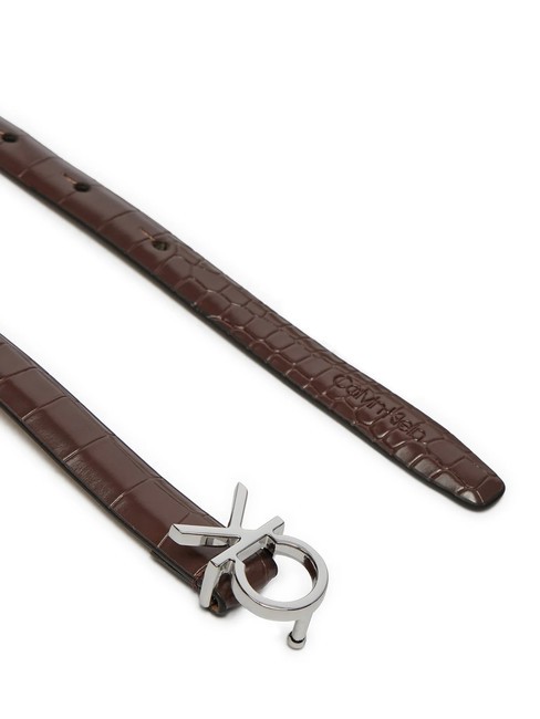 DAILY Ceinture en cuir croco de laboratoire de chocolat - Ceintures