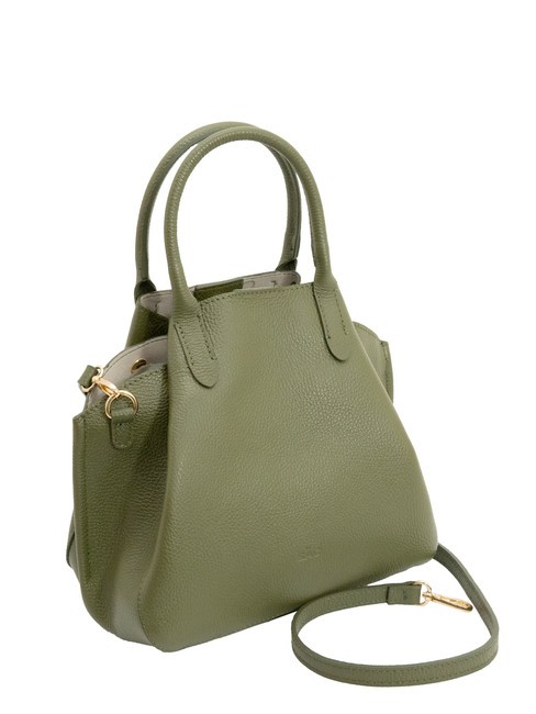 ALICE Sac à main en cuir avec bandoulière olive - Sacs pour Femme